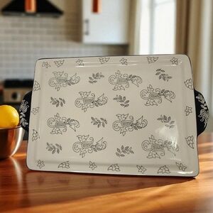 BAUM Stoneware Paisley Serving Tray Dishwasher Oven Microwave Safe
